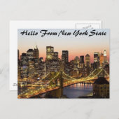 Africankoko personnalisé New York State Carte post (Devant / Derrière)