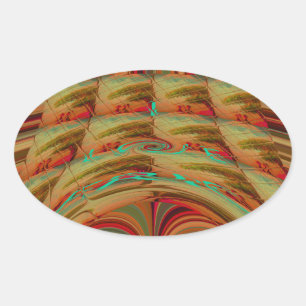 AfricaTradition Hakuna Matata Mountain Ethnic Moti Ovale Sticker