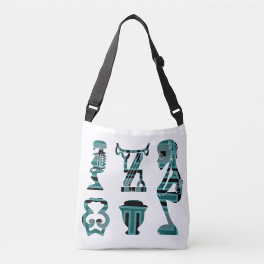 afrika abstract modern portret afro art crossbody tas (Voorkant)