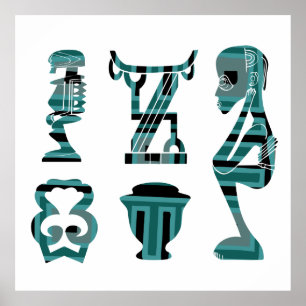 afrika abstract modern portret afro art poster