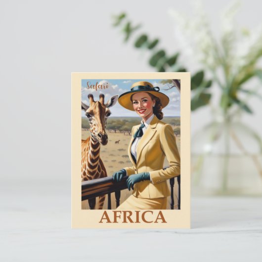Afrika Afrikaans Safari Reizen Briefkaart (Staand voorkant)