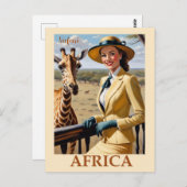 Afrika Afrikaans Safari Reizen Briefkaart (Voorkant / Achterkant)