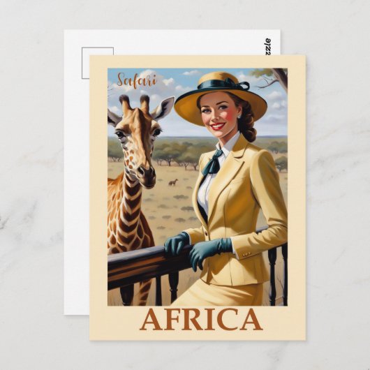 Afrika Afrikaans Safari Reizen Briefkaart (Voorkant / Achterkant)