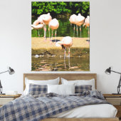 Afrika Afrikaanse Dierenbek | Grappige Flamingo li Canvas Afdruk (Insitu (Slaapkamer))