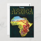 Afrika, Afrikaanse krijgers op het continent Briefkaart (Voorkant / Achterkant)