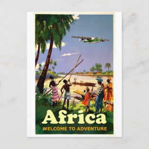 Afrika, Afrikaanse stam die naar aankomende vliegt Briefkaart