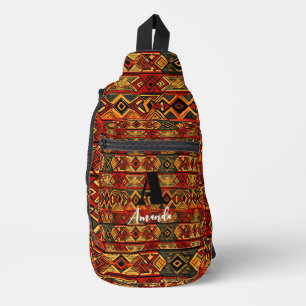 Afrika Amhara Ethiopië Geometrisch Etnisch Patroon Sling Bag