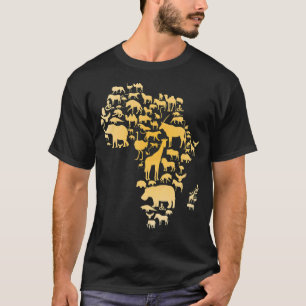 Afrika Animal Map Silhouette African T-shirt