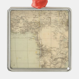 Afrika Atlas-kaart met kolonies Metalen Ornament