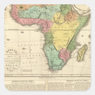 Afrika Atlas Map 2 Vierkante Sticker