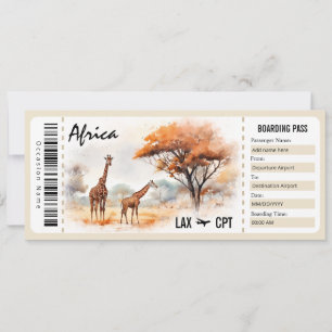 Afrika Boarding Pass Cadeaubon Kaart