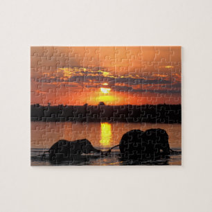 Afrika, Botswana, Chobe National Park, Herd Legpuzzel