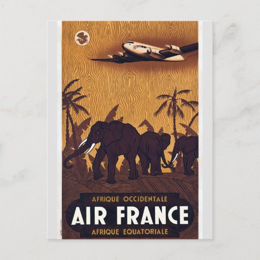  Afrika briefkaart van de luchtreisposter (Voorkant)