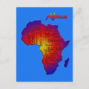 Afrika briefkaart voor woordkunst