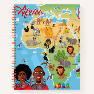 Afrika Cartoon Map Notitieboek