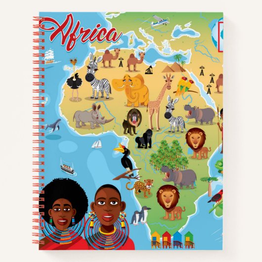 Afrika Cartoon Map Notitieboek (Voorkant)