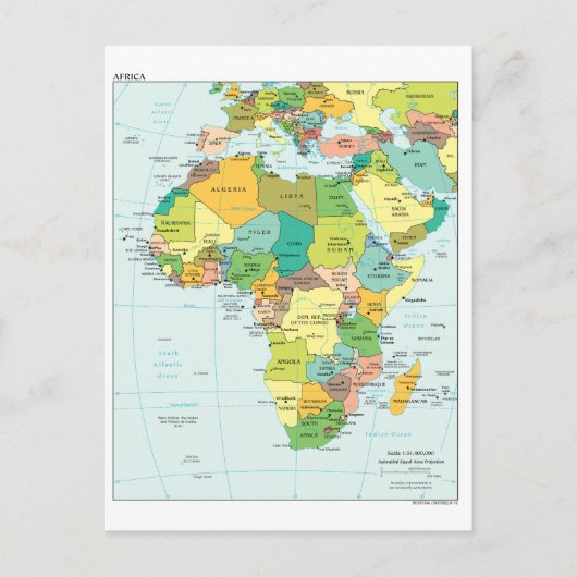 Afrika-continent Briefkaart (Voorkant)