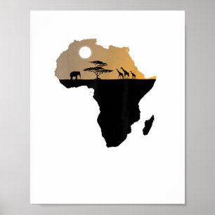 Afrika Continent Safari Poster