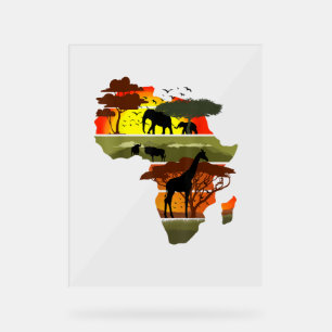 Afrika Continent Sunset Safari Natuur Wild Life Acryl Bord