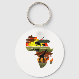 Afrika Continent Sunset Safari Natuur Wild Life Sleutelhanger