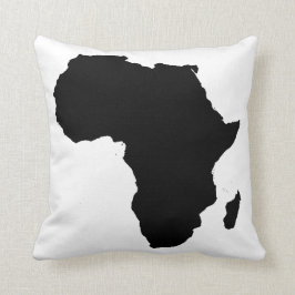 Afrika Continent zwart-wit overvolle piloot Kussen
