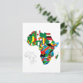 Afrika - Continentale vlaggenkaart Briefkaart (Staand voorkant)
