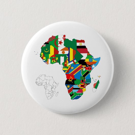 Afrika - Continentale vlaggenkaart Ronde Button 5,7 Cm (Voorkant)