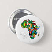 Afrika - Continentale vlaggenkaart Ronde Button 5,7 Cm (Voorkant /achterkant)