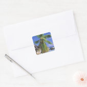Afrika, de Seychellen, La Digue Island. Graniet 2 Vierkante Sticker (Envelop)