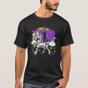 Afrika Dier Regenboog Zebracorn Leuke Zebra Fantas T-shirt