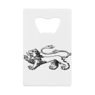 Afrika Dierlijke kat Heraldry Lon Mammal Stylied Kredietkaart Flessenopener