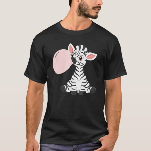 Afrika Dierroze Bubblegum Baby Zebra T-shirt (Voorkant)