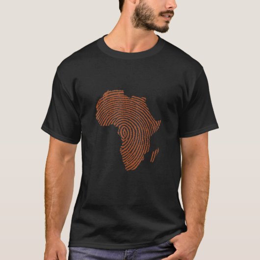 Afrika DNA Thumbprint vlag Afrika trots ontwerp vo T-shirt (Voorkant)