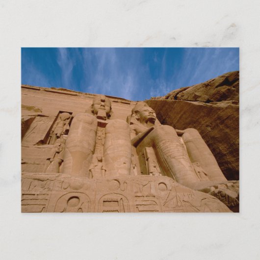 Afrika, Egypte, Abu Simbel, Ramses II en Briefkaart (Voorkant)