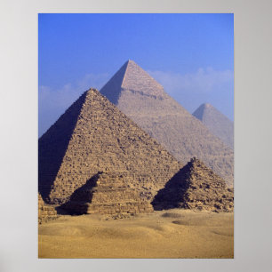 Afrika, Egypte, Caïro, Giza. Grote piramiden Poster
