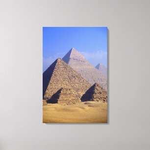 Afrika, Egypte, Caïro, Gizeh. Grote piramiden Canvas Afdruk