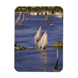 Afrika, Egypte, Opper-Egypte, Aswan. Feluccas Magneet