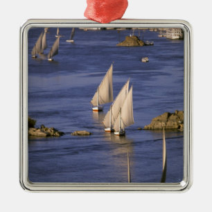 Afrika, Egypte, Opper-Egypte, Aswan. Feluccas Metalen Ornament