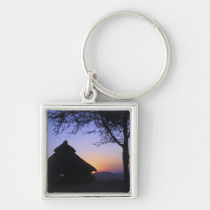 Afrika, Ethiopië, Omo rivier regio, Zonsondergang Sleutelhanger