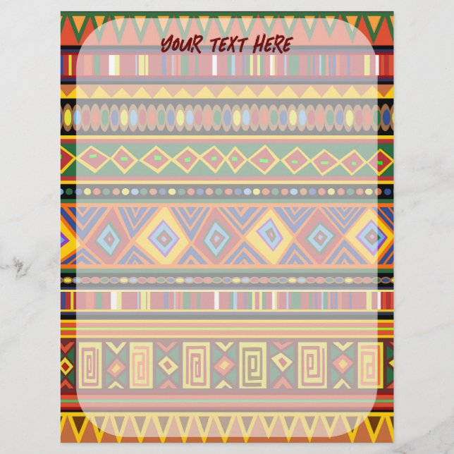 Afrika Etnisch Kunstpatroon Briefhoofd (Voorkant)