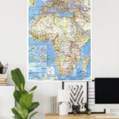 " Afrika: Gedetailleerde kaart van 1960 ... Poster (Thuiskantoor)