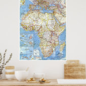 " Afrika: Gedetailleerde kaart van 1960 ... Poster (Keuken)