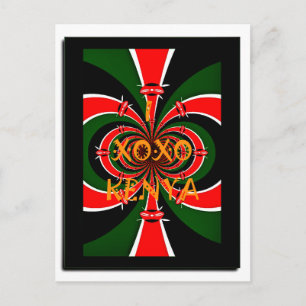 Afrika-geïnspireerde Kenia Vlag Abstracte kunst Briefkaart