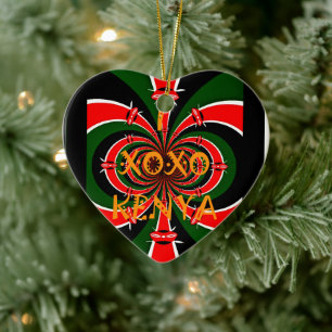 Afrika-geïnspireerde Kenia Vlag Abstracte kunst Keramisch Ornament