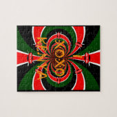 Afrika-geïnspireerde Kenia Vlag Abstracte kunst Legpuzzel (Horizontaal)
