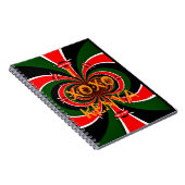 Afrika-geïnspireerde Kenia Vlag Abstracte kunst Notitieboek (Rechterzijde)