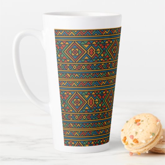 Afrika Geometrisch Ndebele Grote Latte Mok (In situ)