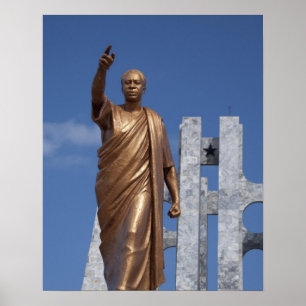 Afrika, Ghana, Accra. Nkrumah Mausoleum, laatste Poster