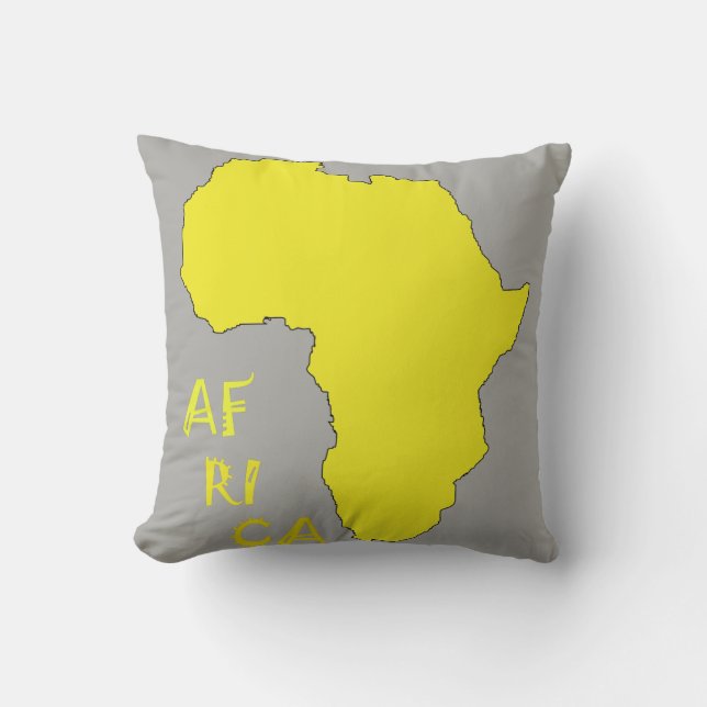 Afrika Grijs en Geel Kussen (Voorkant)