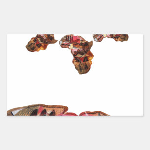 Afrika in Beweging: Kaleidoscoop Kaart Ontwerp Rechthoekige Sticker